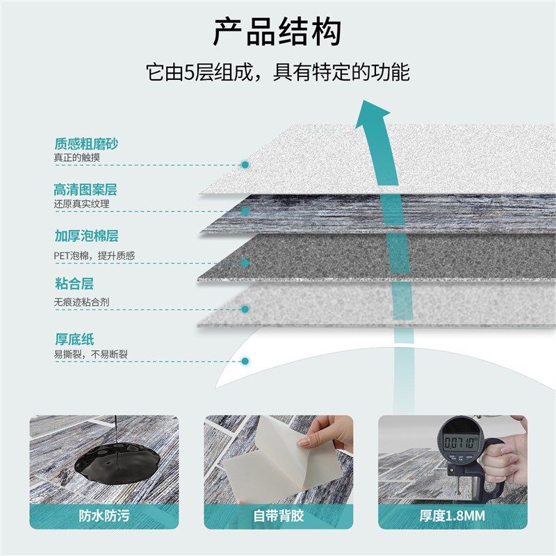 厨房浴室墙面装饰墙贴自粘防水加厚磨砂泡棉墙纸3*6英寸,家居饰品,文化墙贴,淘宝优惠券,粉丝福利购,淘宝优惠卷