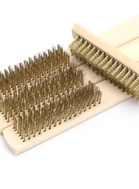 Row Wood Handle Wire Brush Copper Plated Brush Inner Polishi