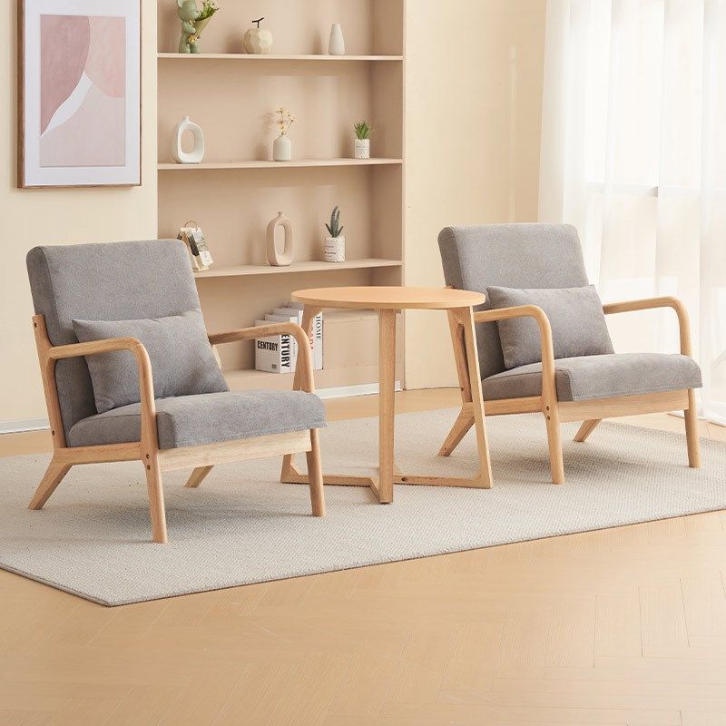 单人沙发椅小尺寸客厅实木休闲椅现代简约阳台椅书房卧室懒人椅子