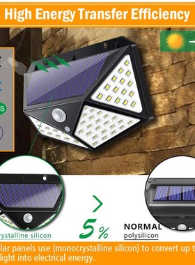 Solar Power PIR Motion Sensor Wall Light Outdoor Garden Lamp