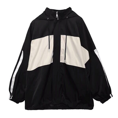 2023秋季薄款宽松连帽夹克韩版工装风衣女外套大X码加厚棒球服