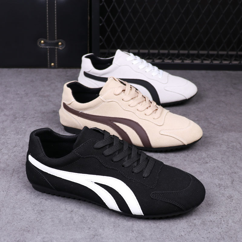 男鞋2023秋季休闲鞋子百搭磨砂男士豆豆鞋潮流时尚软底低帮滑板鞋,流行男鞋,单鞋,淘宝优惠券,粉丝福利购,淘宝优惠卷