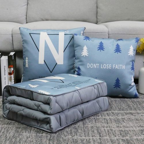 抱枕被子两用冬季午睡枕头被汽车载内靠枕办公室加厚折叠毯二合一