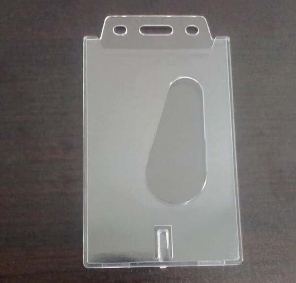 10x6cm Vertical Hard Plastic Badge Holder Double Card ID Tra