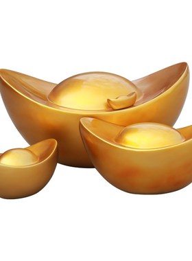 仿真金元宝摆件大型玻璃钢雕塑新年节日商场楼盘酒店商铺招财装饰