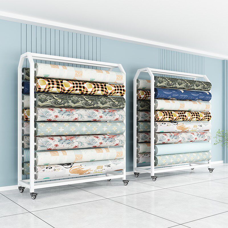 香云纱布料展示架可推动纺织面料架地毯桌布皮革卷材服装布料货架