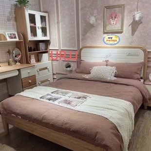 全实木原木床儿童床红檀木男孩女孩床1.5米现代单人1.2高箱储物