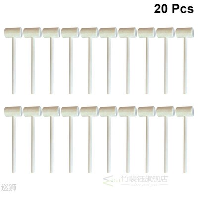 20pcs Solid Wood Mini Hammers Hitting Hammer Toys Creative E