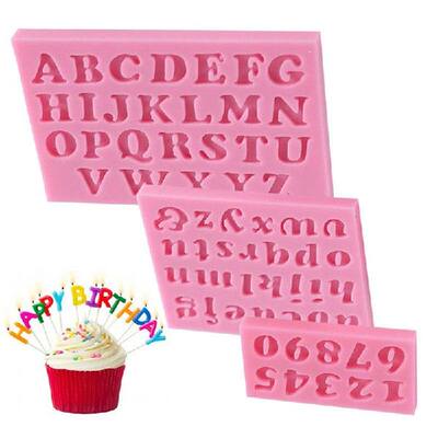 推荐3pcsset Number Letter Shape Silicone Mold Cake Decoratio