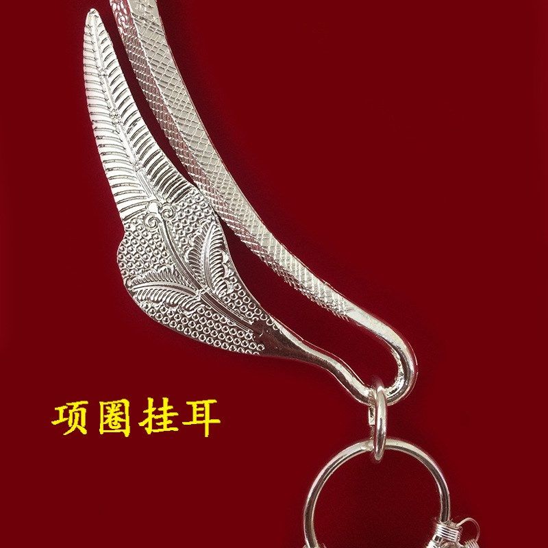 新款民族风新款苗族银项圈服装配饰菱形镀银项圈银链流苏吊坠