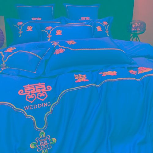 全棉100支长绒棉婚庆四件套纯棉结婚喜被子大红色新婚礼床上用品