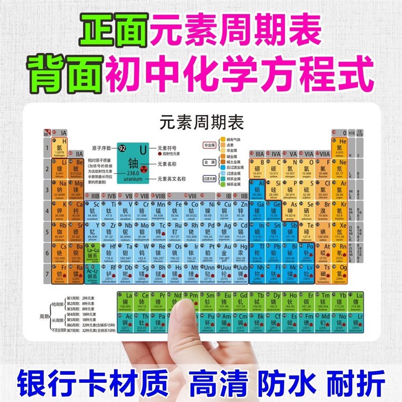 元素周期表卡片初高中化学方程式大全数理化公式小卡片学习用具