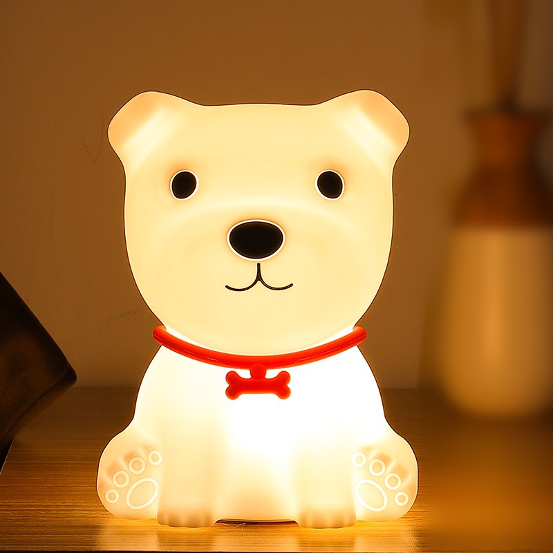 推荐Kawaii LED Night Light Sensor Lights Lampe Dog Remote Co