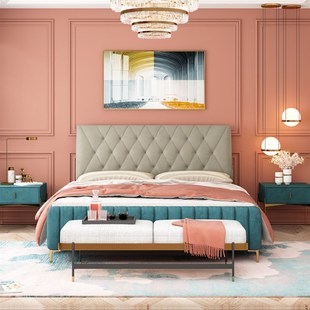 达芬罗床头靠垫软包榻榻米靠背垫双人简约床头板靠垫套床头罩定制