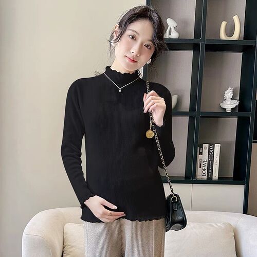 孕妇毛衣2024秋冬新款加绒加厚一体绒打底衫内搭宽松小个子上衣女