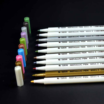 推荐10 pcs/lot STA Metallic Colored Ink Water Chalk Pen for