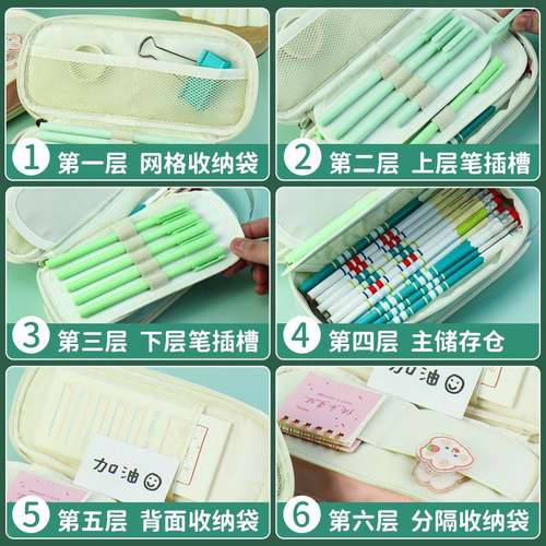 文具袋多功能创意笔袋中学生铅笔袋大容量手提简约防水文具袋