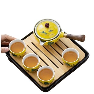 懒人旋转泡茶壶轻奢办公室家用喝茶装 陶瓷功夫茶具2024新款 备