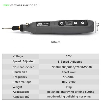 Mini Electric Grinder Set Cordless Drill Rotary Tool Wood Ca