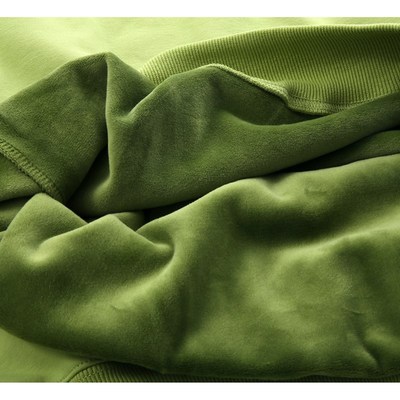 秋冬季牛油果绿 芥末绿银r狐绒加绒加厚 圆领卫衣男 女 bf风宽松