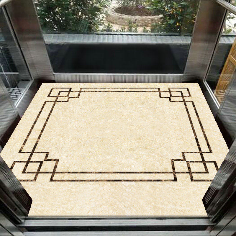 pvc电梯阻燃耐磨地毯定制仿大理石电梯轿厢地板地垫logo广告防水