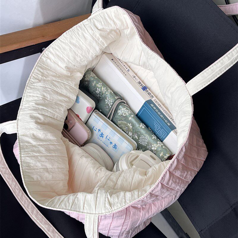 小众休闲包包大容量布包通勤单肩包短途旅行包韩式慵懒风女包百搭
