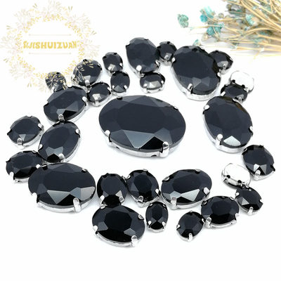 极速5 SIZES 30PCS Free shipping! Mix oval shape size Glass C