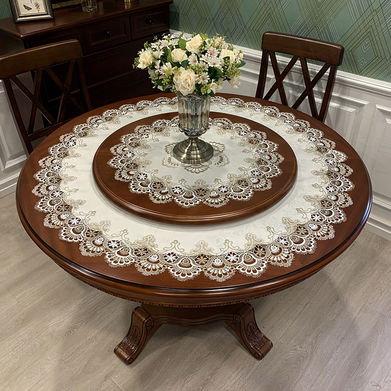 极速Table cloth table household cloth European lace round I