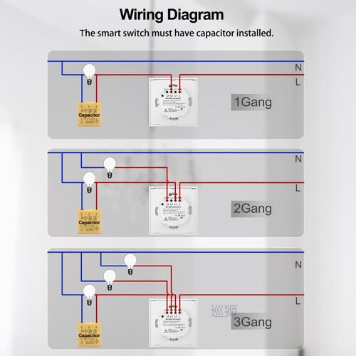 Wifi Wall Touch Switch EU No Neutral Wire Required Smart Lig