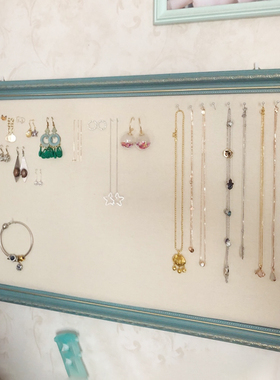 相框耳环架收纳家用挂墙首饰架项链展示架摆耳钉耳夹W道具饰品架