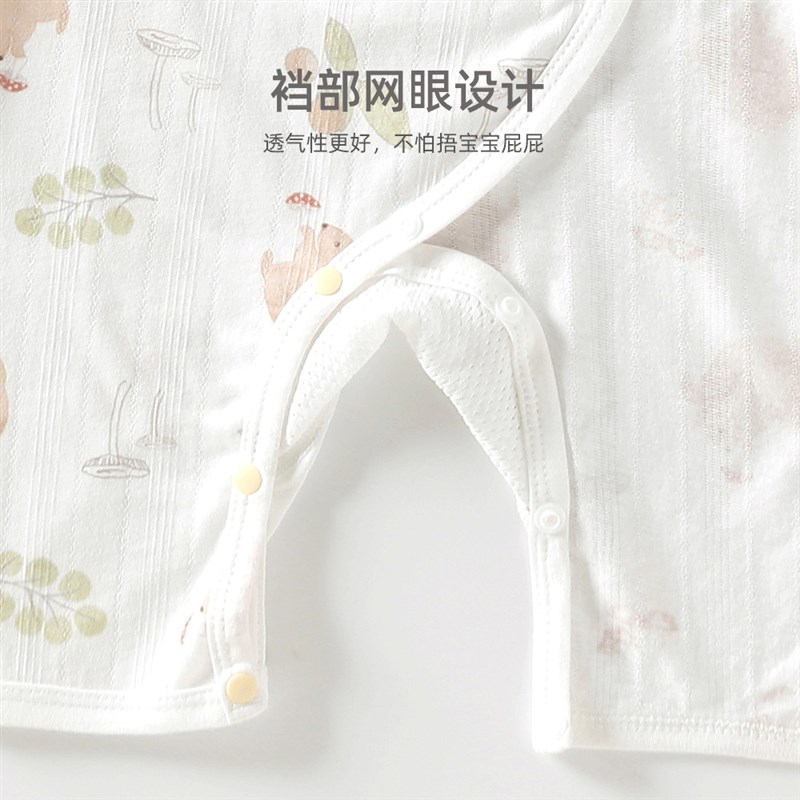 现货婴儿连体衣夏薄款韩系男a类纯棉系带蝴蝶衣舒适透气女夏天新