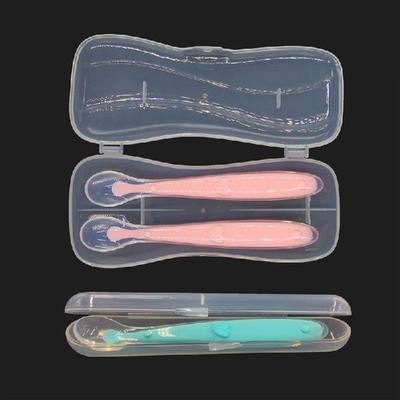 推荐Soft Head Spoon Storage Box Baby Tableware Case Transpar