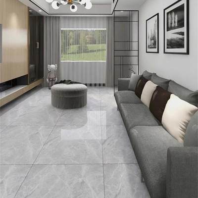 极速网纹瓷砖灰色通体大理石客厅防滑耐磨地砖800x800爵士白地板