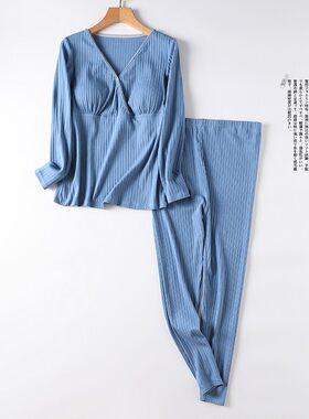 孕妇秋衣秋裤套装纯棉毛衫产妇睡衣秋冬可哺乳 月子服春秋季产后