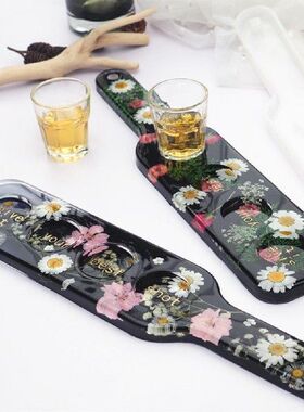 Resin Epoxy Beer Cup Glass Handle Tray Mould Wine Rack