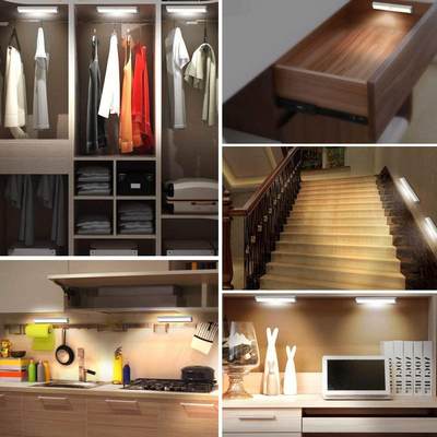 网红Motion Sensor Night Light Potable 10 LED Closet Lights