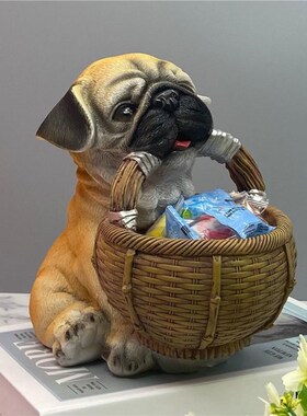 狗狗巴哥收纳创意摆件家居装饰品客厅入户玄关鞋柜放钥匙乔迁现货