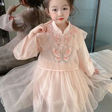 一周岁半女宝宝洋气汉服连衣裙女童网红爆款时髦公主裙小女孩春装