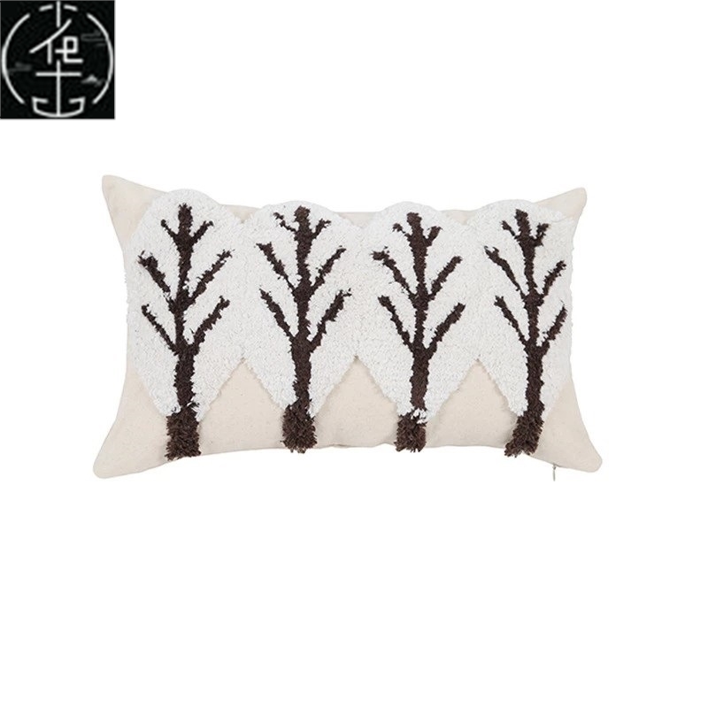 极速Moroccan Tufted Cushion Cover White Decorative Pillow Ca