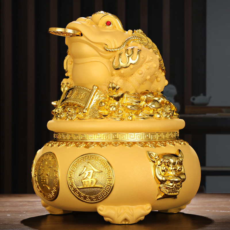 金蟾聚宝盆存钱罐2021年新款摆件大号只进不出家用大人儿童储蓄罐