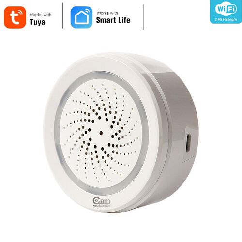 NEO  Temperature Humidity Alarm Sensor Wifi Siren Tuya Compa