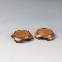 实木整木圆形摆件花瓶盆t景茶壶古玩木雕香炉玉石底座木托中式
