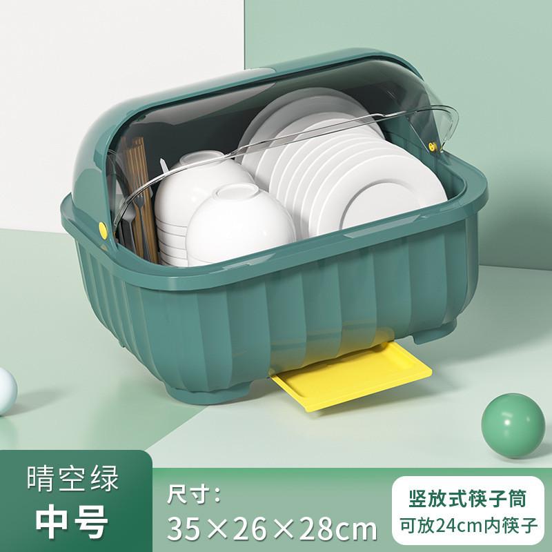 小众高货家用厨房沥水碗柜带盖放碗箱装碗碟碗盘置物架碗筷餐具收