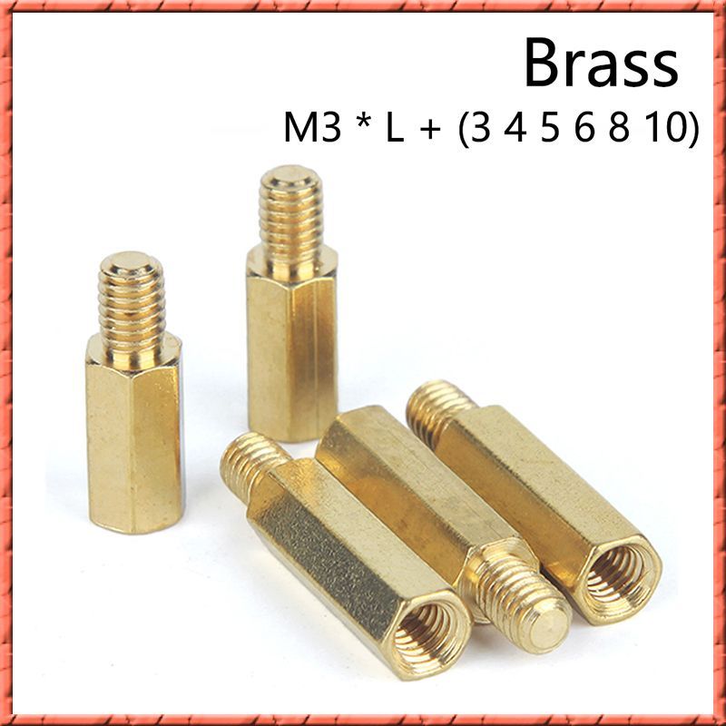 速发100pcs/lot M3*L+2.5/3/4/5 Brass column screw single head