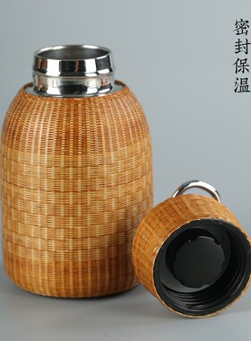 手工竹丝竹编保温杯便携大容量泡茶杯复古水杯焖茶壶热水壶保温瓶