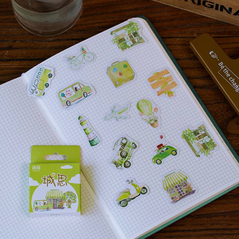 速发50pcslot Kawaii Paper Sticker Set Succulent Plant Planet