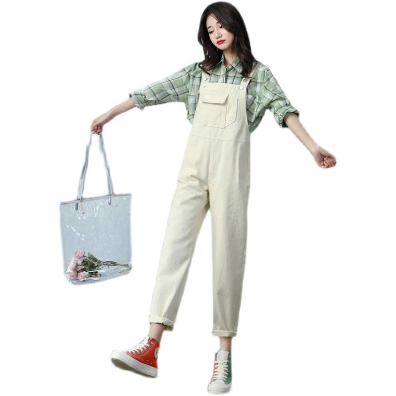 孕妇背带裤秋季外穿时尚春秋款加厚新款阔腿牛仔打底裤Y孕妇装秋