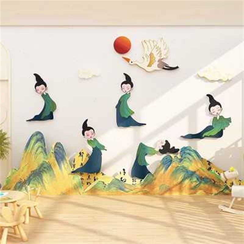 舞蹈教室布置少儿艺术培训机构墙面装饰背景只此青绿文化墙壁贴画,家居饰品,文化墙贴,淘宝优惠券,粉丝福利购,淘宝优惠卷