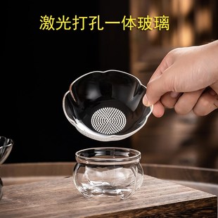 茶漏茶滤茶叶过滤网茶水分离茶隔泡茶神器玻璃滤茶网激光打孔一体
