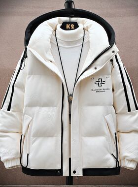 冬季羽绒服男生连帽短款潮流帅气棉衣加厚保暖外套青少年国潮冬装